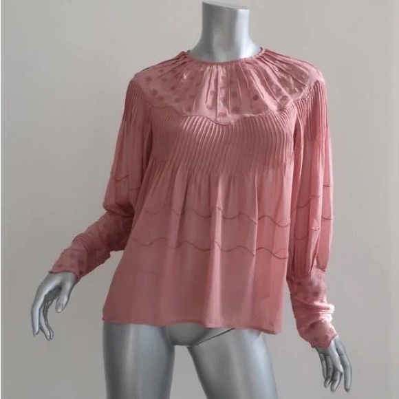 Ulla Johnson Pink Textured Blouse - Picture 2 of 5